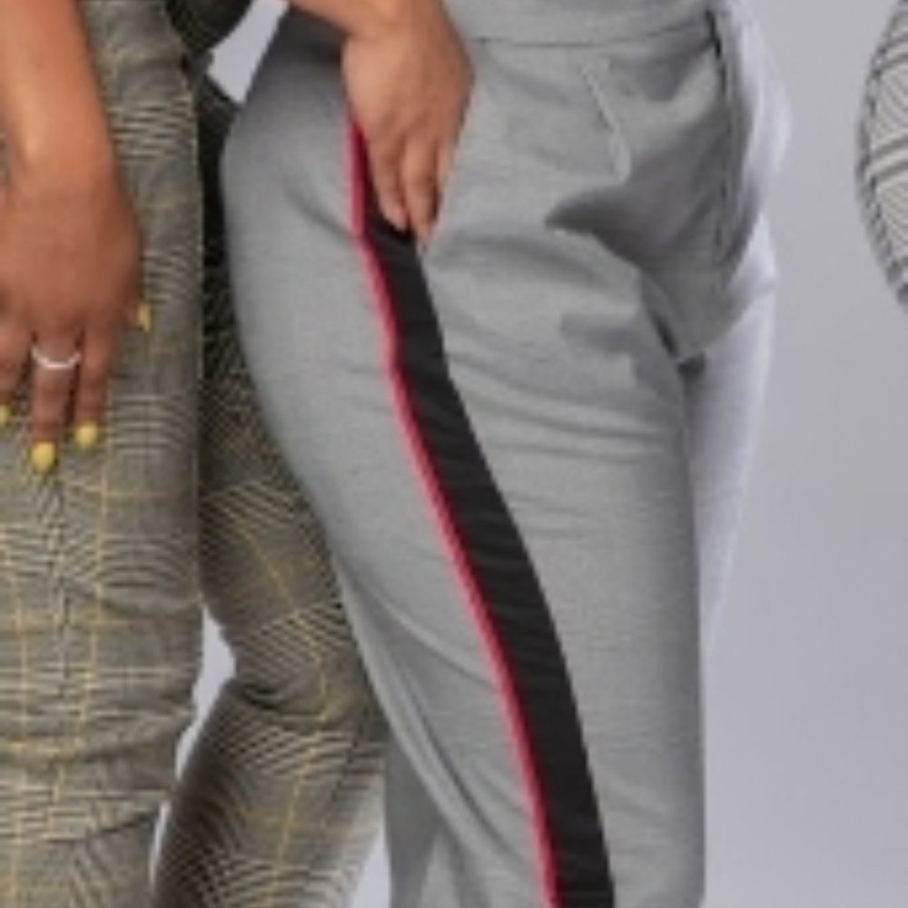 Black and Red Detailed Trouser